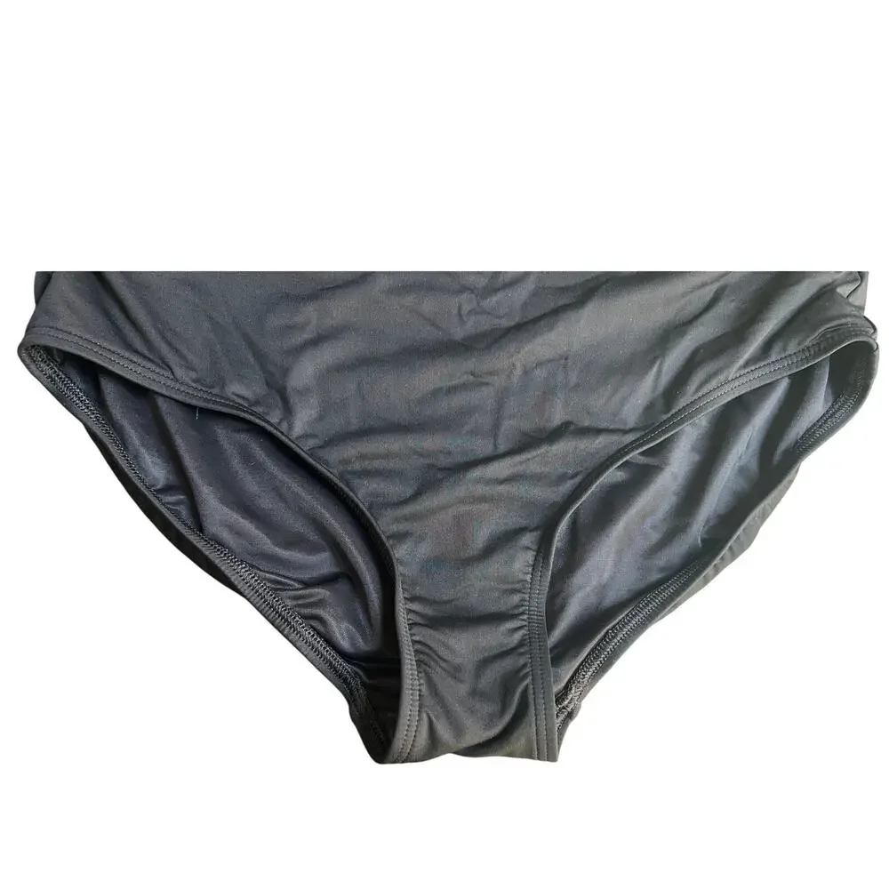 LANDS' END WOMENS SIZE 10 SWIM BIKINI BRIEF SWIM BOTTOM BLACK